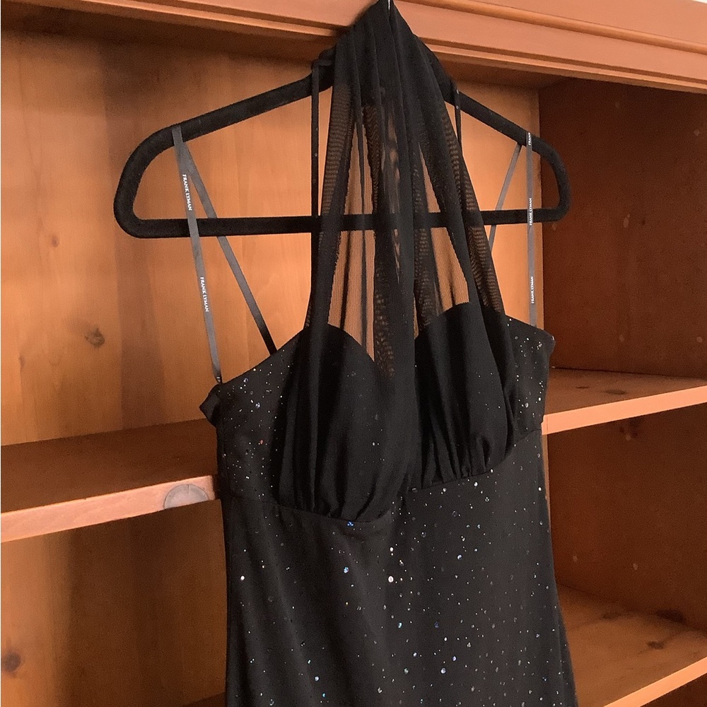 Vintage Y2K Black Sparkle Halter Dress Size  6 | Made in Fairy Grunge Formal - Picture 8 of 13